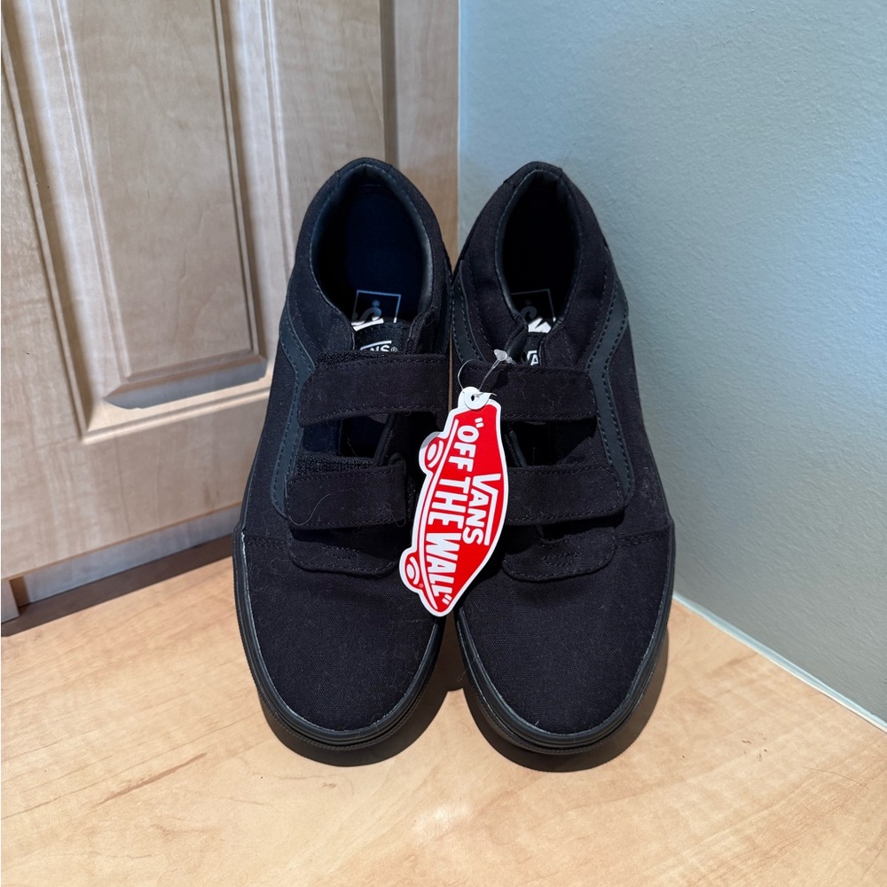 Vans Kids Black Velcro Skate Shoes